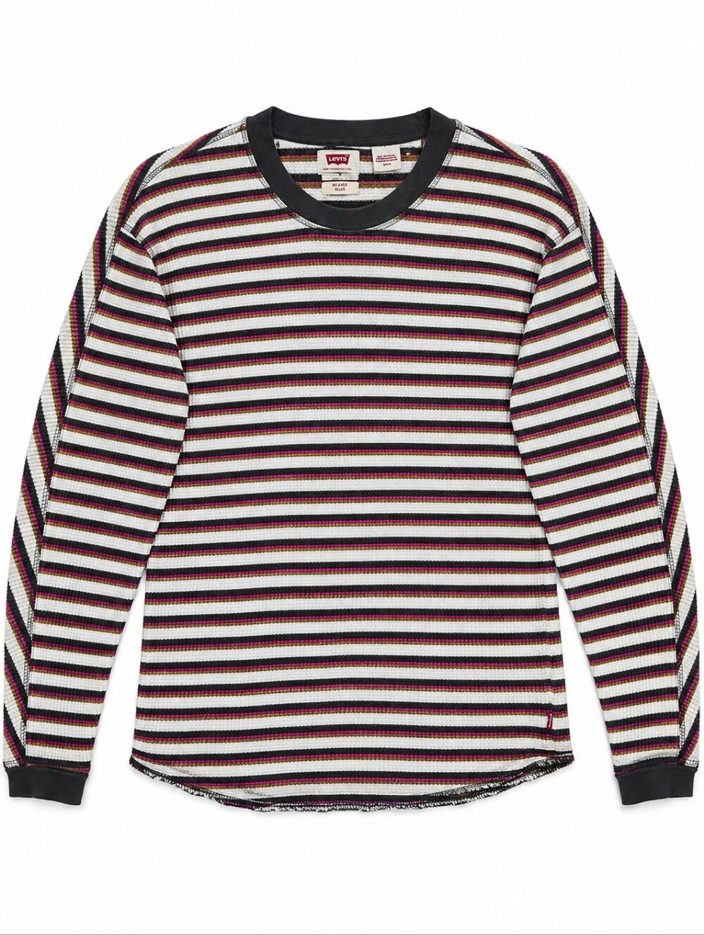 Levi's Striped Crewneck Sweater - White, Black, Maroon
